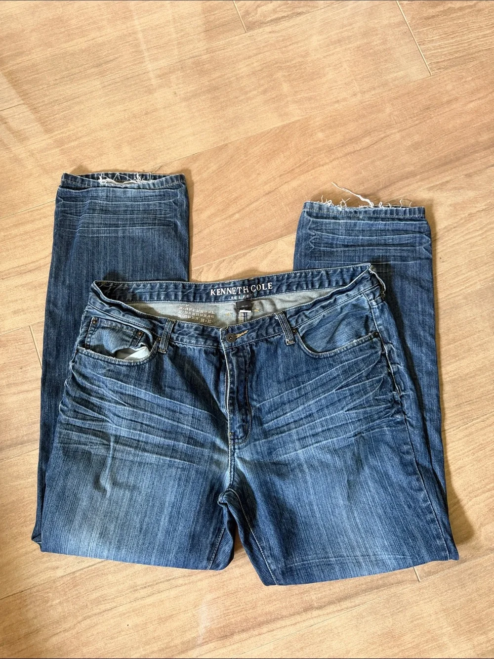 Kenneth Cole Dark Blue Straight Leg Denim Jeans